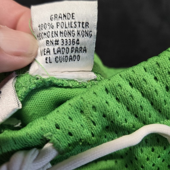 Y2K Neon Green Mesh Athletic Shorts Size L Unisex Retro Gym Drawstring Vintage - Picture 10 of 13